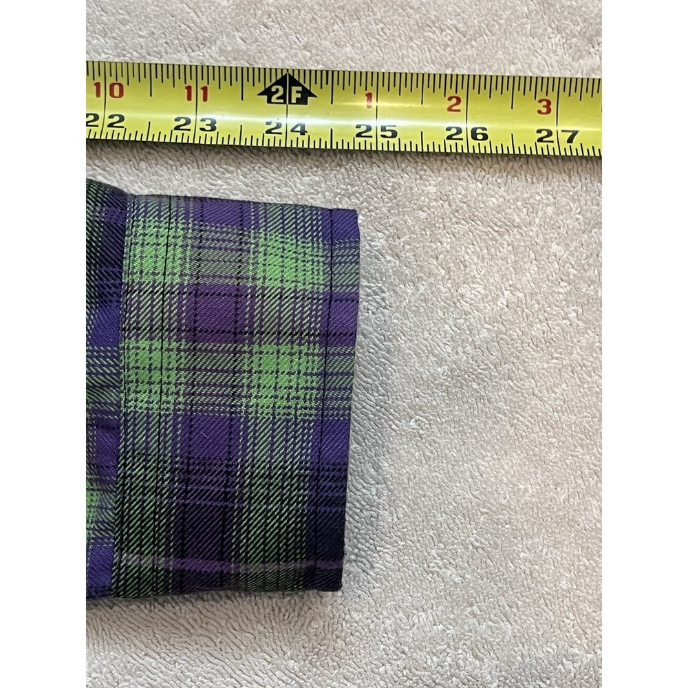 Dixxon Misfits Flannel Shirt Mens 2X Purple Green Plaid Punk Rock Rare - Picture 9 of 9